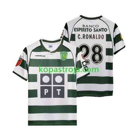 Billiga Fotbollströjor Sporting Clube de Portugal Cristiano Ronaldo 28 2001-2003 Retro Hemma tröja Kortärmad